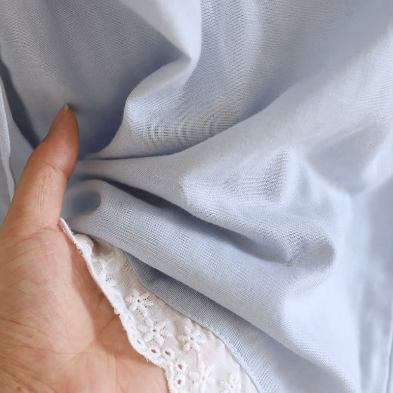 Solid Cotton Lace Trim Tank Pajamas - image 20