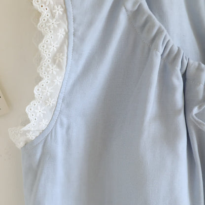 Solid Cotton Lace Trim Tank Pajamas - image 18