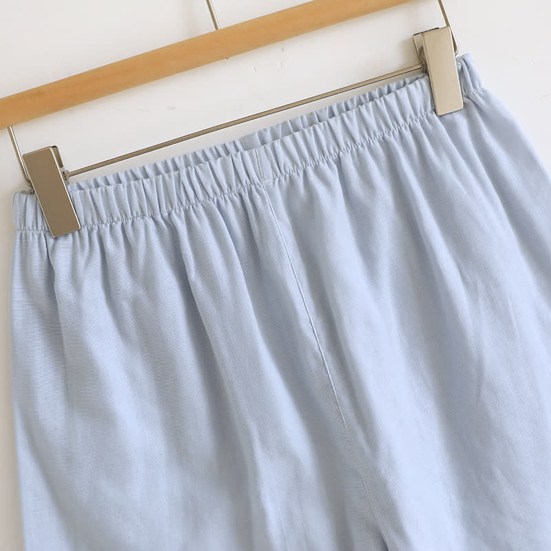 Solid Cotton Lace Trim Tank Pajamas - image 21