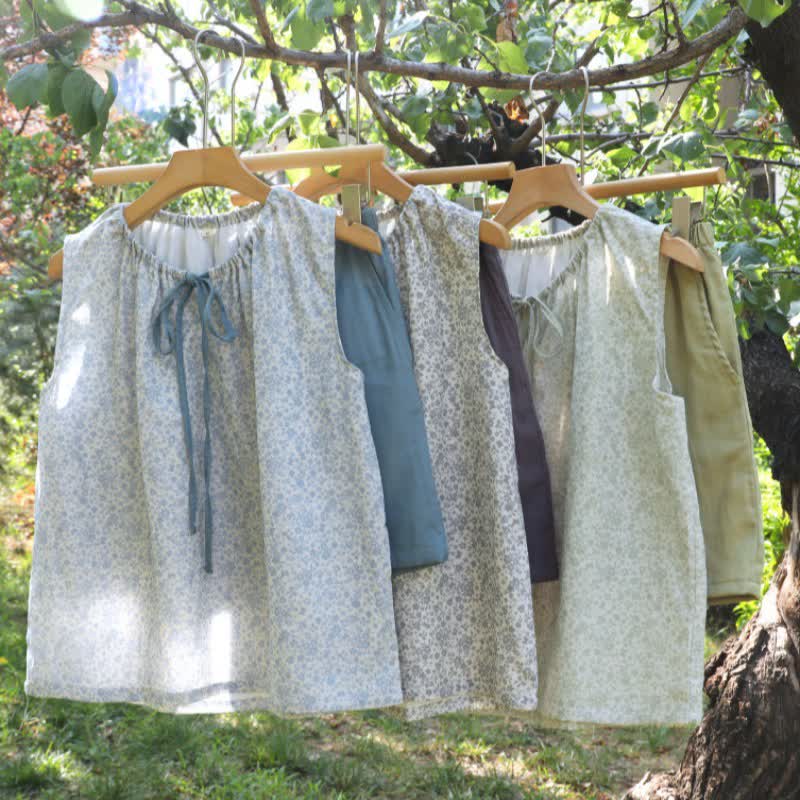 Ditsy Floral Cotton Tank & Shorts Pajama Set - image 2