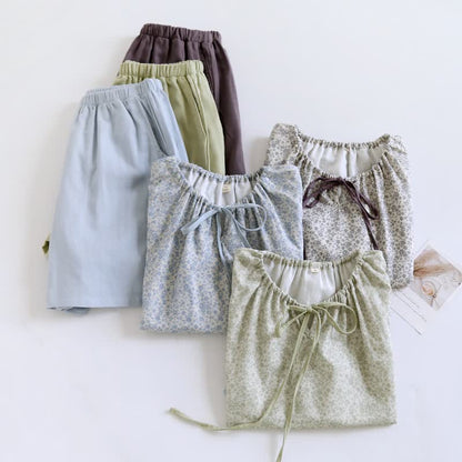 Ditsy Floral Cotton Tank & Shorts Pajama Set - image 1