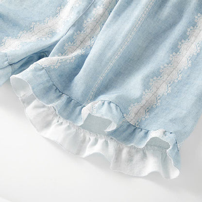 Bamboo Fiber Blue Vertical Pattern Loungewear - image 10