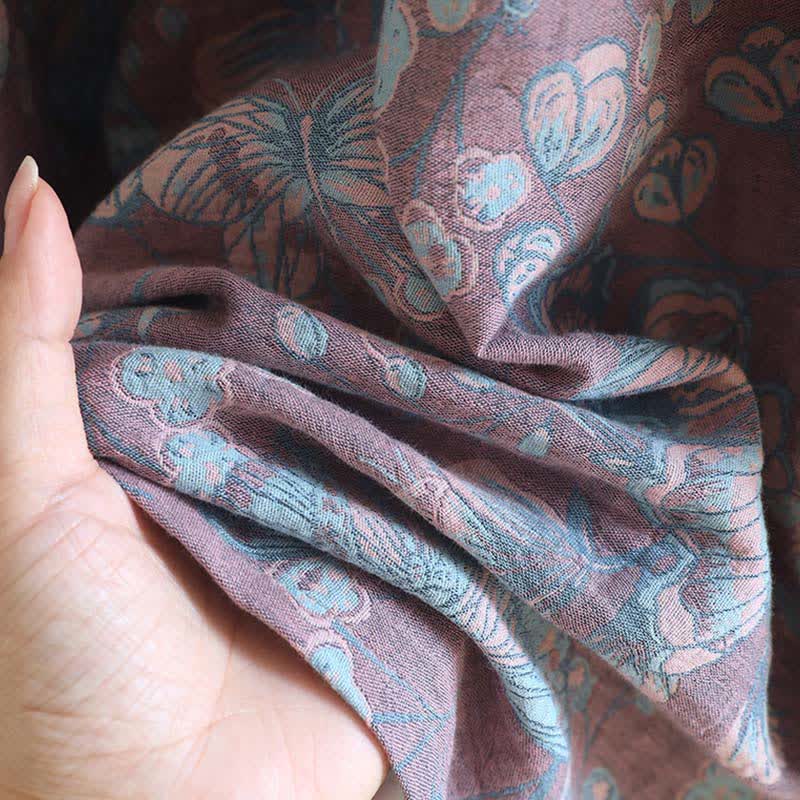 Oriental-Inspired Butterfly Cotton Nightgown - image 3