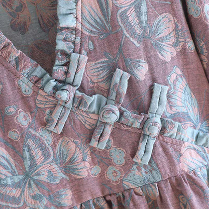 Oriental-Inspired Butterfly Cotton Nightgown - image 2