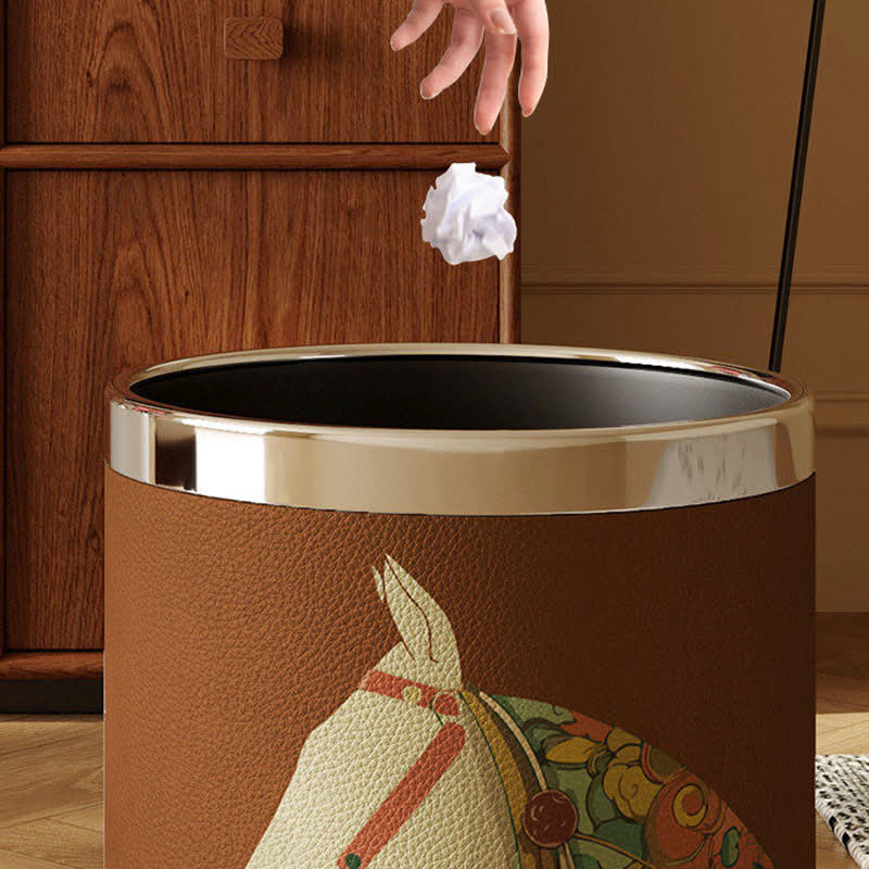 Equestrian Series Leather Decorative Waste Bin - image 3