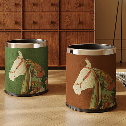 Equestrian Series Leather Decorative Waste Bin - image 0