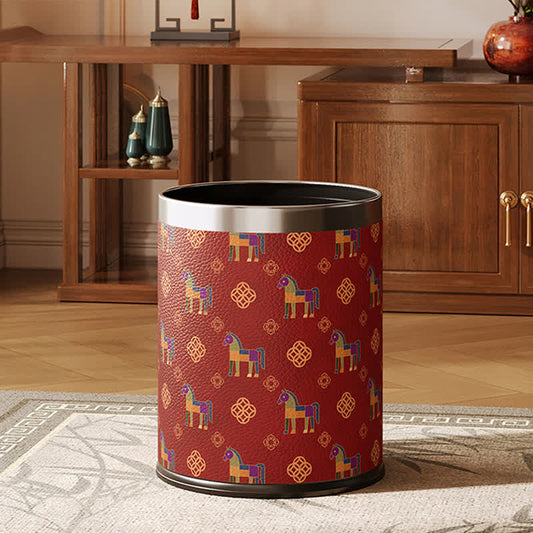 Oriental Geometric Horse Series Trash Can - image 0