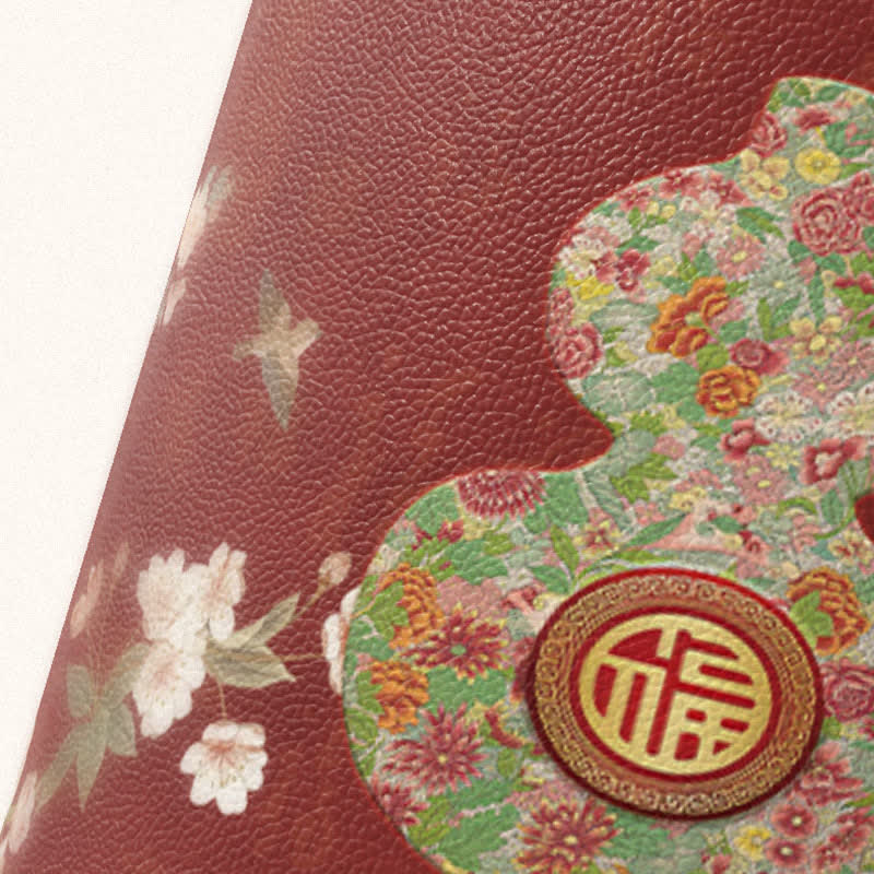 Traditional Oriental Floral Gourd Waste Bin - image 3