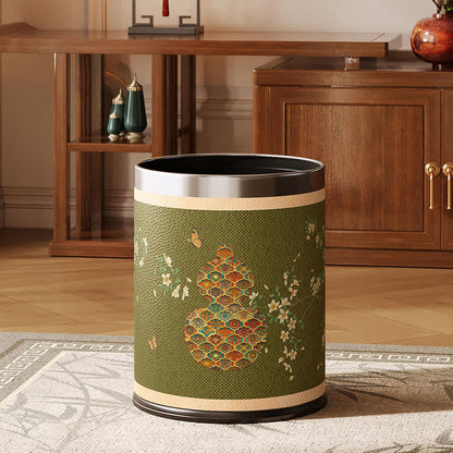 Traditional Oriental Floral Gourd Waste Bin - image 4
