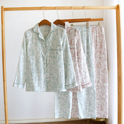 Jungle Mushroom & Bunny Cotton Gauze Pajamas - image 0