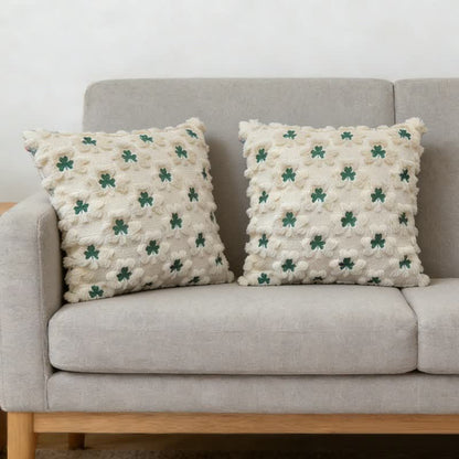 Shamrock Embroidered Throw Pillow Cover - 2PCS White - 17" x 17" - image 5
