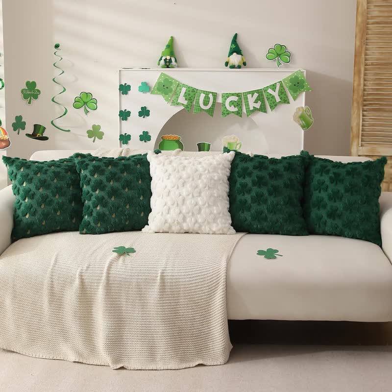 Solid Shamrock Jacquard Throw Pillow Cover(2PCS) - image 1