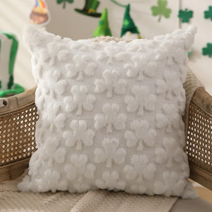 Solid Shamrock Jacquard Throw Pillow Cover(2PCS) - White - 18" x 18" - image 5