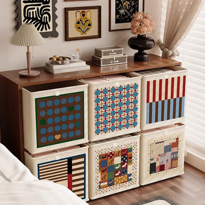 Blue Plaid Foldable Fabric Storage Basket - image 2