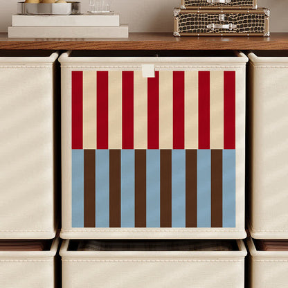 Red & Blue Striped Fabric Storage Basket - Red - 13'' W X 13'' L X 13'' H - image 0