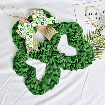 St. Patrick's Day Shamrock Burlap Wreath - image 5