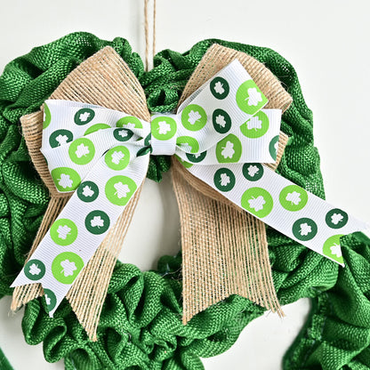St. Patrick's Day Shamrock Burlap Wreath - image 6