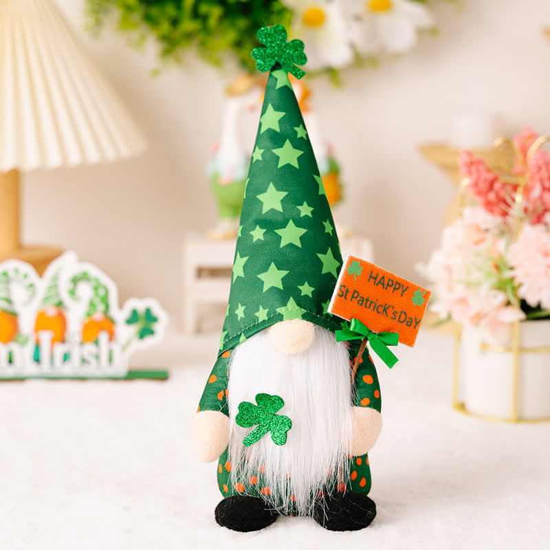 St. Patrick's Day Gnomes Plush Decor - Boy - 4PCS - 3"W x 2"L x 12"H - image 4