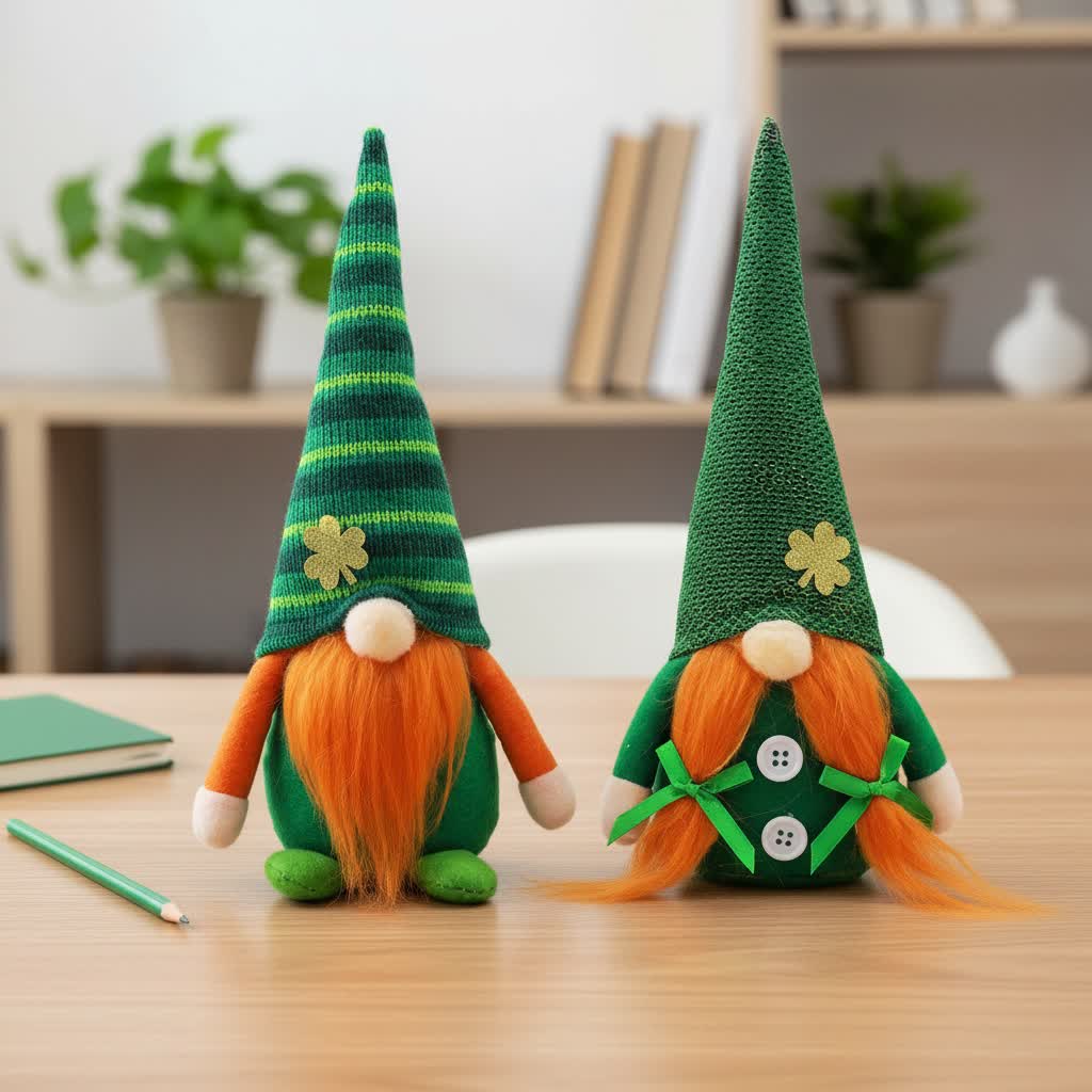 St. Patrick's Day Faceless Doll Ornaments - Set (2 Boys & 2 Girls) - 4PCS - 2"W x 5"L x 8"H - image 0