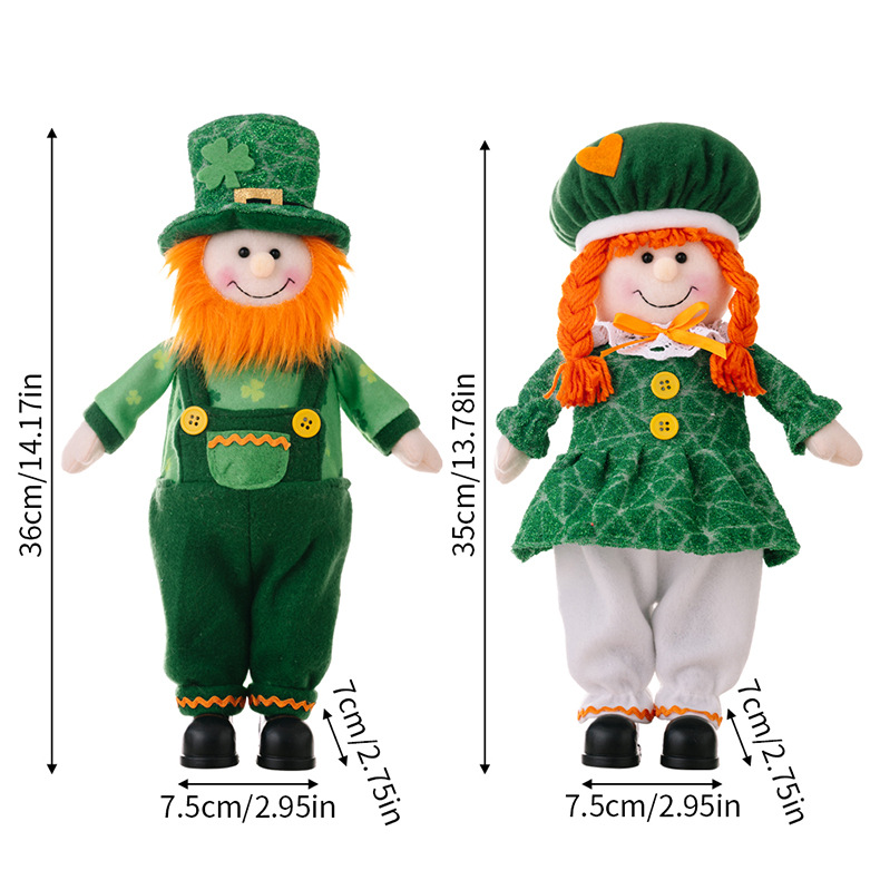 St. Patrick's Day Leprechaun Couple Dolls - image 8