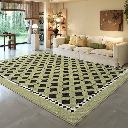 Green Geometric Diamond Area Rug - Green - 63"W × 90"L - image 0