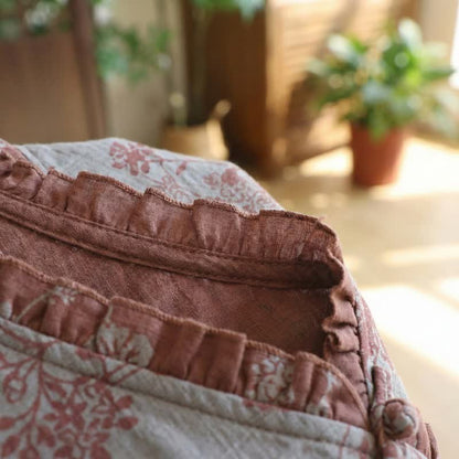 Oriental-Inspired Branch & Floral Cotton Nightgown - image 4