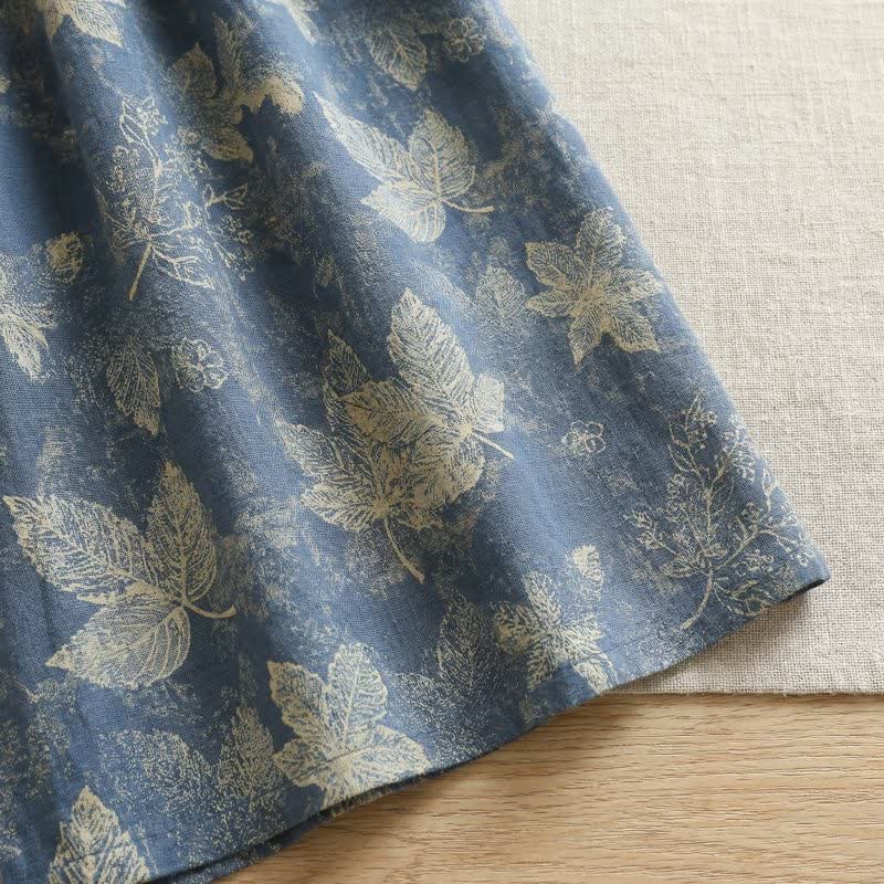 Oriental-Inspired Leaf Cotton Nightgown - image 5