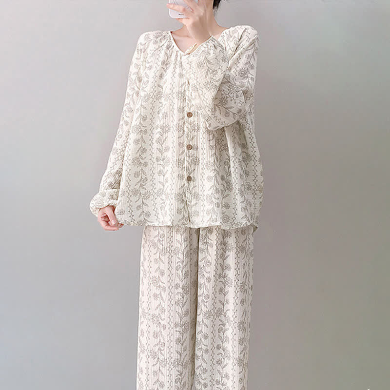 Sunflower Double Gauze Cotton Pajama Set - image 2