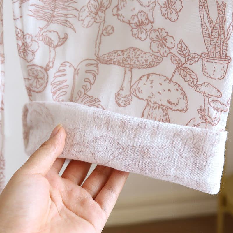 Jungle Mushroom & Bunny Cotton Gauze Pajamas - image 6