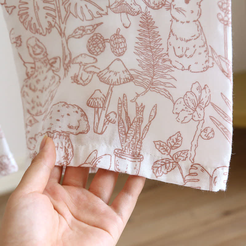 Jungle Mushroom & Bunny Cotton Gauze Pajamas - image 11