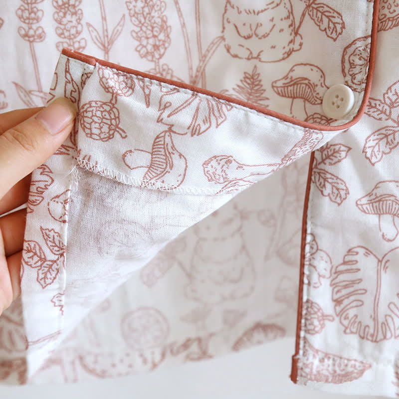Jungle Mushroom & Bunny Cotton Gauze Pajamas - image 8
