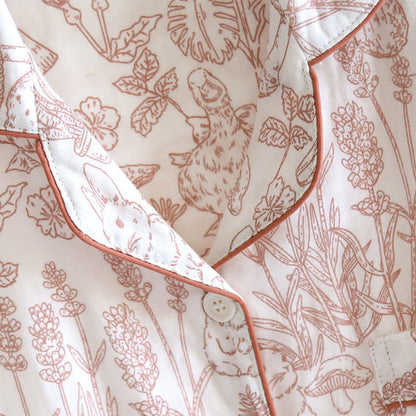 Jungle Mushroom & Bunny Cotton Gauze Pajamas - image 4