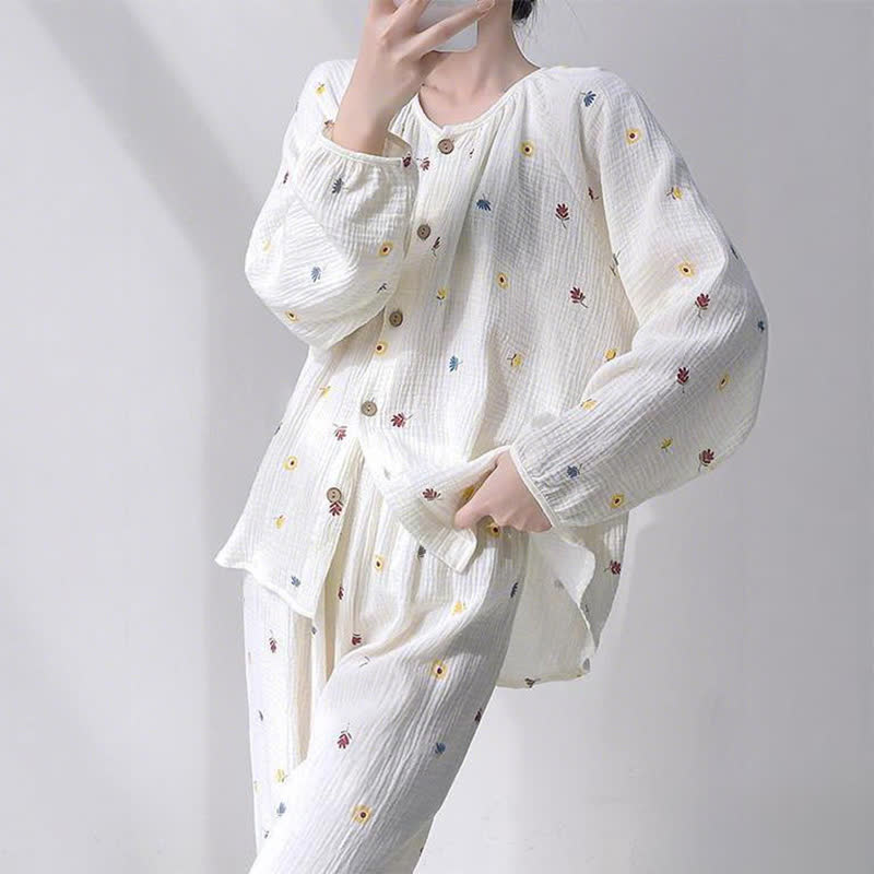 Ditsy Floral Double Gauze Cotton Loungewear Set - image 2