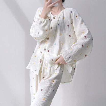 Ditsy Floral Double Gauze Cotton Loungewear Set - image 2