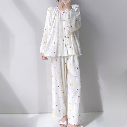 Ditsy Floral Double Gauze Cotton Loungewear Set - image 1