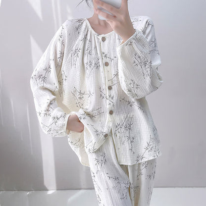 Bamboo Print Double Gauze Cotton Loungewear Set - image 3