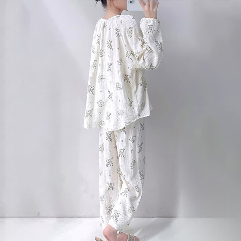 Leaf Double Gauze Cotton Loungewear Set - image 3