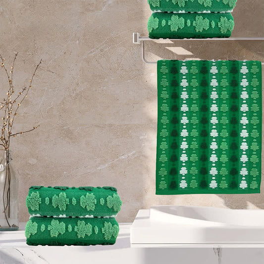 Four-Leaf Clover Inspired Cotton Hand Towel(2PCS) - image 0