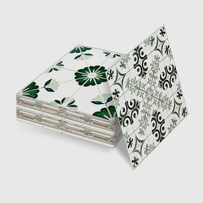 Green & White Peel and Stick Wall Sticker (24PCS) - image 10