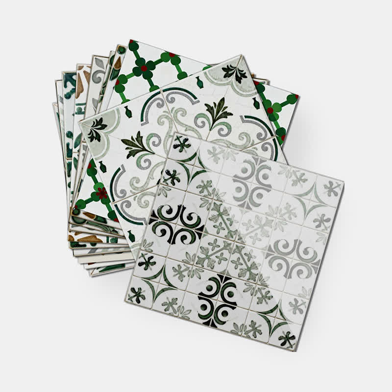 Green & White Peel and Stick Wall Sticker (24PCS) - image 9