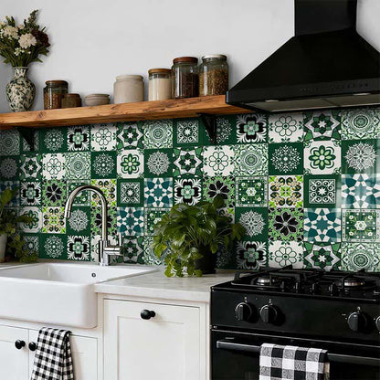 Retro Floral Peel and Stick Wall Sticker (24PCS) - image 2