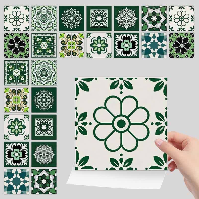 Retro Floral Peel and Stick Wall Sticker (24PCS) - image 8