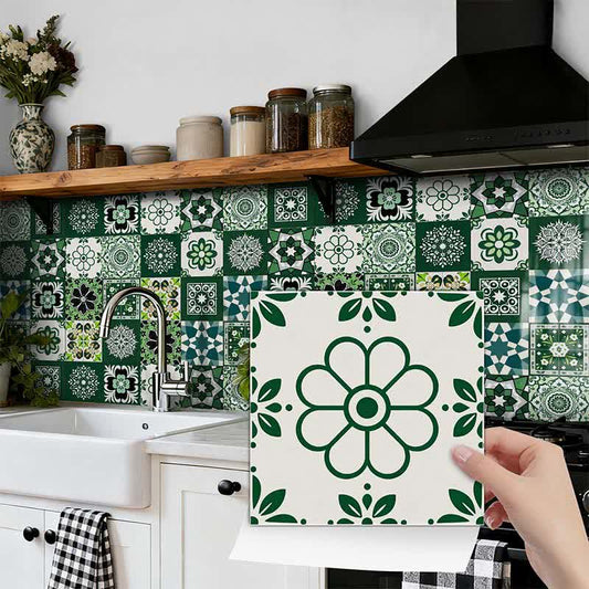 Retro Floral Peel and Stick Wall Sticker (24PCS) - image 0