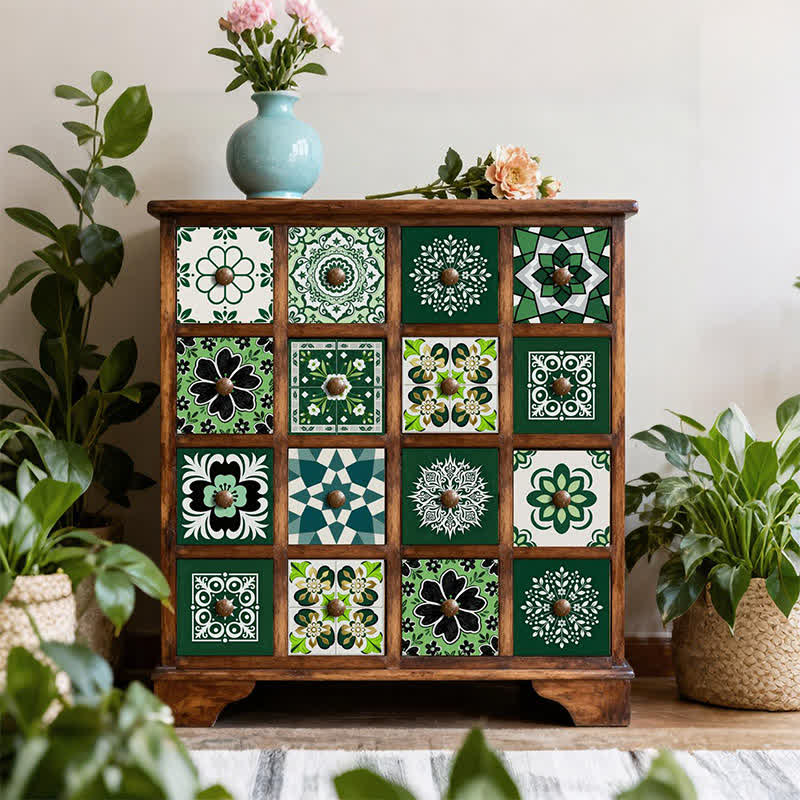 Retro Floral Peel and Stick Wall Sticker (24PCS) - image 3