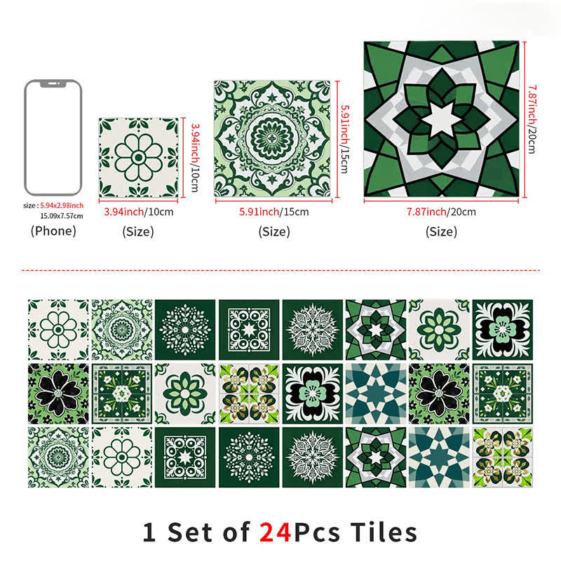 Retro Floral Peel and Stick Wall Sticker (24PCS) - image 13