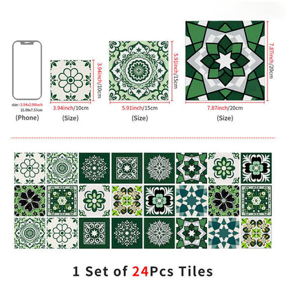 Retro Floral Peel and Stick Wall Sticker (24PCS) - image 13