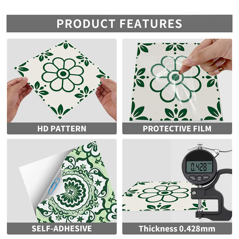 Retro Floral Peel and Stick Wall Sticker (24PCS) - image 12