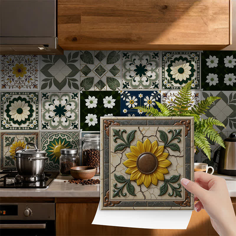 Sun & Floral Peel and Stick Wall Sticker (24PCS) - image 0