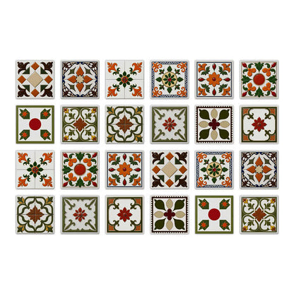 Orange & Green Peel and Stick Wall Sticker (24PCS) - 7.87" x 7.87" - image 8