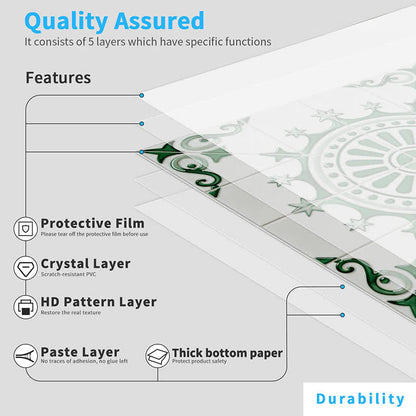 Boho Green Peel and Stick Wall Sticker (24PCS) - image 9
